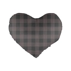 Plaid pattern Standard 16  Premium Flano Heart Shape Cushions