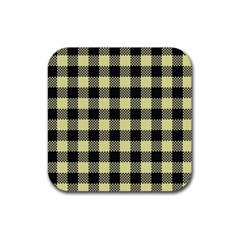 Plaid Pattern Rubber Coaster (square)  by ValentinaDesign