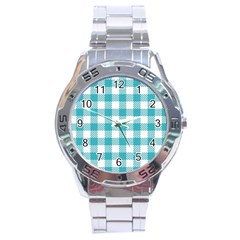 Plaid pattern Stainless Steel Analogue Watch