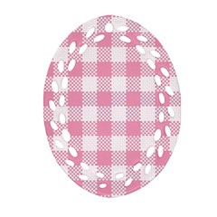 Plaid Pattern Oval Filigree Ornament (two Sides) by ValentinaDesign