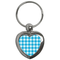 Plaid Pattern Key Chains (heart)  by ValentinaDesign