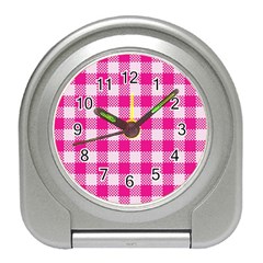 Plaid Pattern Travel Alarm Clocks by ValentinaDesign