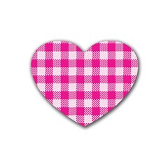 Plaid Pattern Rubber Coaster (heart)  by ValentinaDesign
