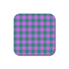 Plaid Pattern Rubber Coaster (square) 