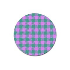 Plaid Pattern Magnet 3  (round) by ValentinaDesign