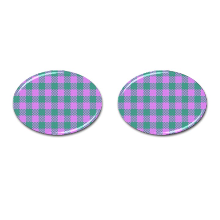 Plaid pattern Cufflinks (Oval)