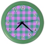 Plaid pattern Color Wall Clocks Front