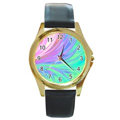 Colors Round Gold Metal Watch by ValentinaDesign