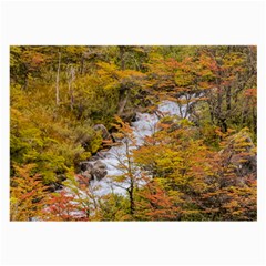 Colored Forest Landscape Scene, Patagonia   Argentina Large Glasses Cloth (2-side) by dflcprints