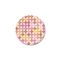 Multicolored Floral Pattern Golf Ball Marker