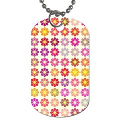 Multicolored Floral Pattern Dog Tag (two Sides) by linceazul