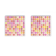 Multicolored Floral Pattern Cufflinks (square) by linceazul