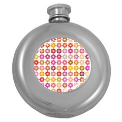 Multicolored Floral Pattern Round Hip Flask (5 Oz) by linceazul