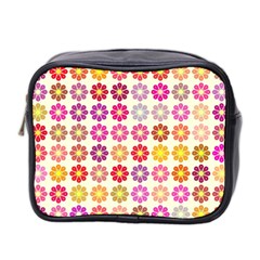 Multicolored Floral Pattern Mini Toiletries Bag 2-side by linceazul