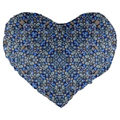 Geometric Luxury Ornate Large 19  Premium Flano Heart Shape Cushions by dflcprints