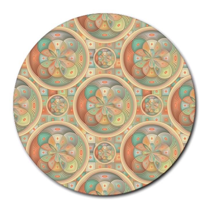 Complex Geometric Pattern Round Mousepads