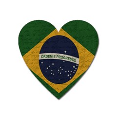 Vintage Flag - Brasil Heart Magnet by ValentinaDesign