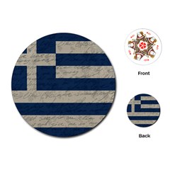 Vintage Flag - Greece Playing Cards (round)  by ValentinaDesign