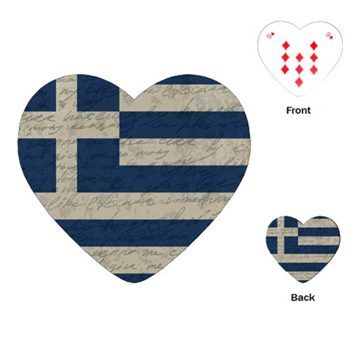 Vintage flag - Greece Playing Cards (Heart) 