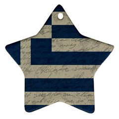 Vintage Flag - Greece Star Ornament (two Sides) by ValentinaDesign