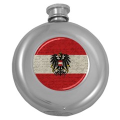 Vintage Flag - Austria Round Hip Flask (5 Oz) by ValentinaDesign