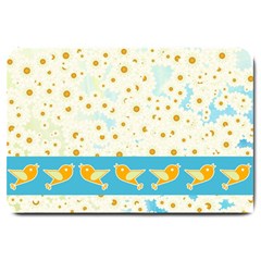 Birds And Daisies Large Doormat  by linceazul