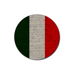 Vintage Flag - Italia Rubber Coaster (round)  by ValentinaDesign