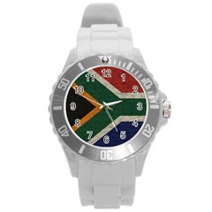 Vintage Flag - South Africa Round Plastic Sport Watch (l) by ValentinaDesign