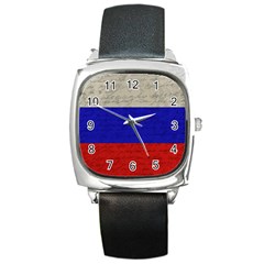 Vintage Flag - Russia Square Metal Watch by ValentinaDesign