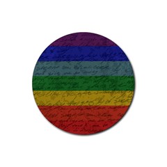 Vintage Flag - Pride Rubber Round Coaster (4 Pack)  by ValentinaDesign