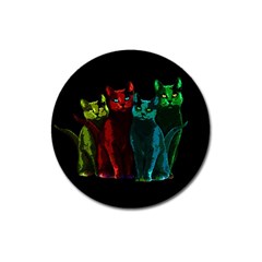 Cats Magnet 3  (round) by Valentinaart