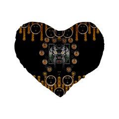 Foxy Panda Lady With Bat And Hat In The Forest Standard 16  Premium Flano Heart Shape Cushions