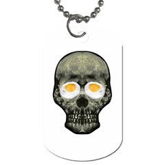 Skull With Fried Egg Eyes Dog Tag (one Side) by dflcprints