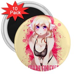 Blonde Hair Bikini Furry Girl 3  Magnets (10 Pack)  by Catifornia