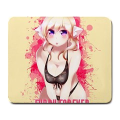 Blonde Hair Bikini Furry Girl Large Mousepads by Catifornia