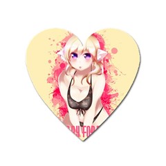 Blonde Hair Bikini Furry Girl Heart Magnet by Catifornia