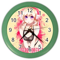 Blonde Hair Bikini Furry Girl Color Wall Clocks by Catifornia