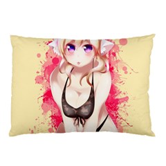 Blonde Hair Bikini Furry Girl Pillow Case by Catifornia