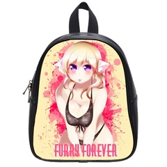 Blonde Hair Bikini Furry Girl School Bags (small)  by Catifornia