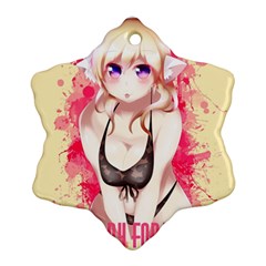 Blonde Hair Bikini Furry Girl Snowflake Ornament (two Sides) by Catifornia