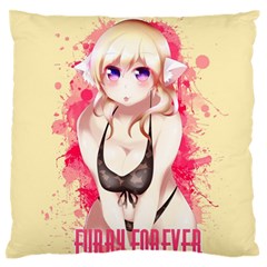 Blonde Hair Bikini Furry Girl Large Flano Cushion Case (two Sides) by Catifornia