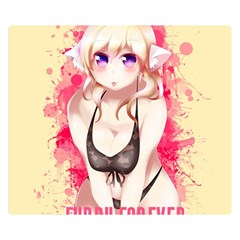 Blonde Hair Bikini Furry Girl Double Sided Flano Blanket (small)  by Catifornia