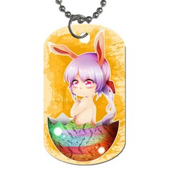 Easter Bunny Furry Dog Tag (two Sides) by Catifornia