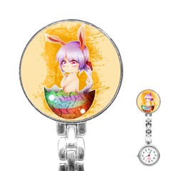 Easter Bunny Furry Stainless Steel Nurses Watch by Catifornia