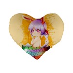 Easter Bunny Furry Standard 16  Premium Flano Heart Shape Cushions Front