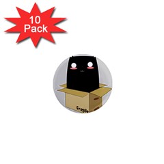 Black Cat In A Box 1  Mini Magnet (10 Pack)  by Catifornia