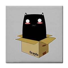 Black Cat In A Box Face Towel by Catifornia