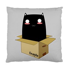 Black Cat In A Box Standard Cushion Case (two Sides) by Catifornia