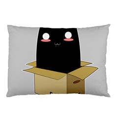 Black Cat In A Box Pillow Case by Catifornia