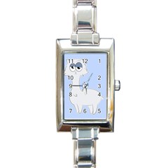 Grumpy Persian Cat Llama Rectangle Italian Charm Watch by Catifornia